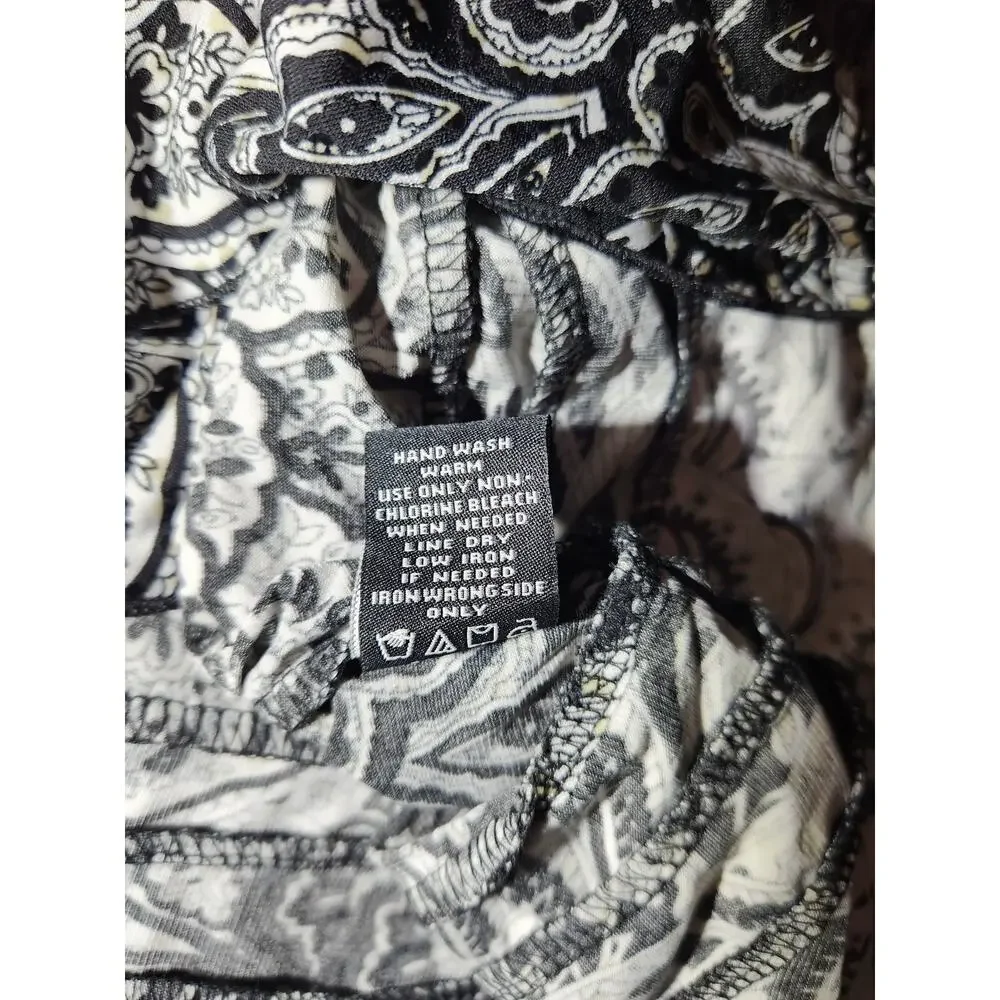 MSK Black & White Sequin Ruffle Hem Party Cocktail Dress Size M A1.11